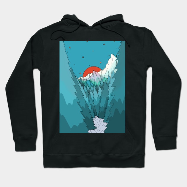 Blue forest lands Hoodie by Swadeillustrations